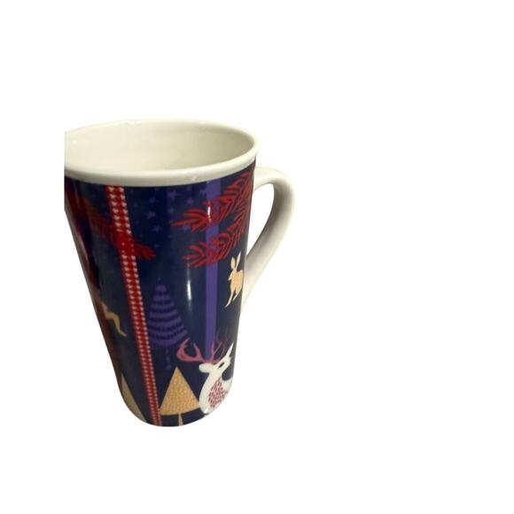 "Starbucks" Set Of 2 Tall Coffee Mugs 18 OZ Cups Bistro Purple Christmas Deer - Picture 10 of 15